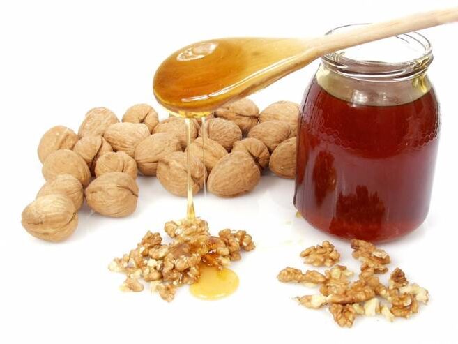 Honing met walnoten - een volksremedie die de potentie bij mannen verhoogt